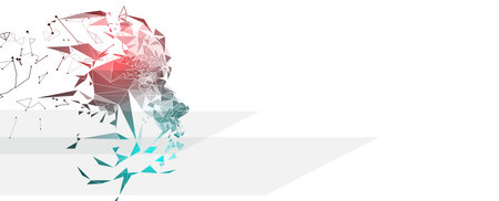 Machine learning in concept of world metaverse big data or cyber security technology background. Vector handmade artのイラスト素材