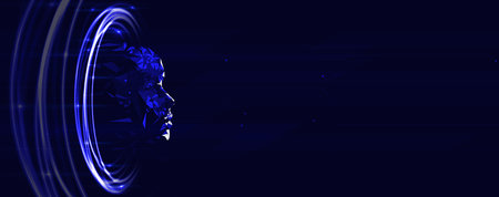 Machine learning in concept of world metaverse big data or cyber security technology background....