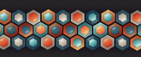 Geometric hexagon abstract background with simple polygonal elements. Medical, business, technology or science design.のイラスト素材