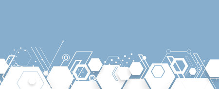Geometric hexagon abstract background with simple polygonal elements. Medical, business, technology...