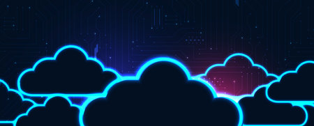 Modern cloud technology. Integrated digital web concept backgroundのイラスト素材