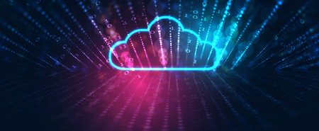 Modern cloud technology. Integrated digital web concept backgroundのイラスト素材