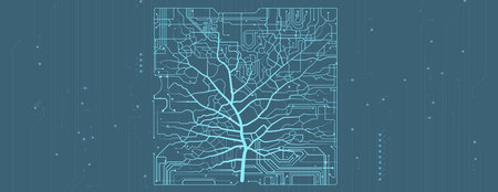 Connecting nature and technology through circuitry and treesのイラスト素材