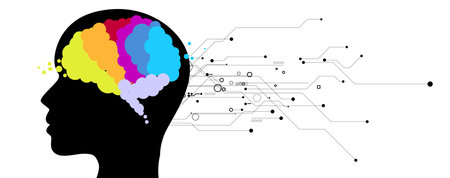 Abstract Artificial intelligence. Cloud computing. Machine learning. Technology web background....