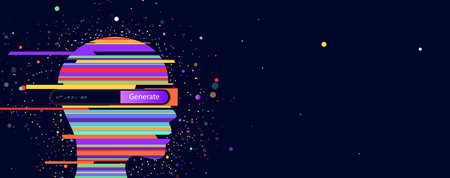 Machine learning in concept of world mind metaverse big data or cyber security technology backgroundのイラスト素材