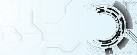 Futuristic high technology abstract circuit board with electronic details backgroundのイラスト素材