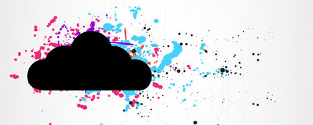 Abstract cloud technology background. Futuristic network computingのイラスト素材