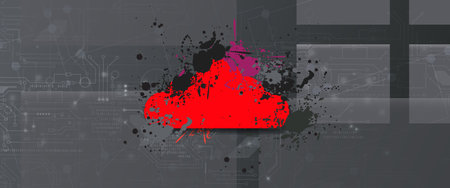 Abstract cloud technology background. Futuristic network computingのイラスト素材