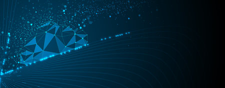Abstract cloud technology background. Futuristic network computingのイラスト素材