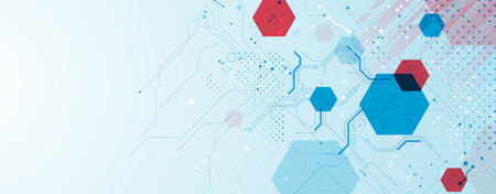 Technology abstract hexagon and polygon background for presentationand other projects