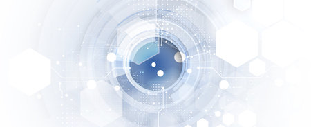 Futuristic high technology abstract circuit board backgroundのイラスト素材