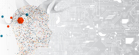 Abstract artificial intelligence concept, technology and science backgroundのイラスト素材