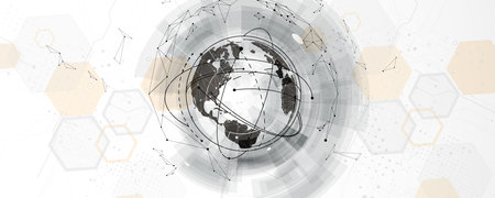 Technology business earth planet background and science concept
