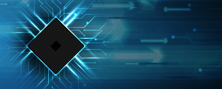 Futuristic high technology abstract circuit board backgroundのイラスト素材