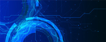 Futuristic high technology abstract circuit board backgroundのイラスト素材