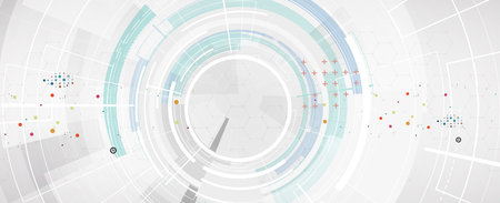 Business abstract global communication web banner, lines connected with dots designのイラスト素材