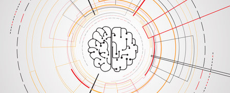Abstract artificial intelligence brain concept, technology and science background