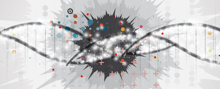 Modern dna design, neural pathways, molecular strandsのイラスト素材