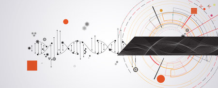 Modern dna design, neural pathways, molecular strandsのイラスト素材