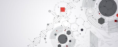 Modern dna design, neural pathways, molecular strandsのイラスト素材