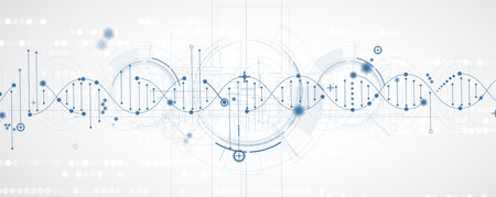 Modern dna design, neural pathways, molecular strandsのイラスト素材