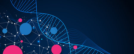 Modern dna design, neural pathways, molecular strandsのイラスト素材