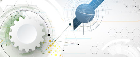 Abstract cloud technology background. Futuristic network computingのイラスト素材