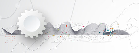 Business abstract global communication web banner, lines connected with dots design big data analysisのイラスト素材