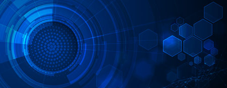 Business abstract global communication web banner, lines connected with dots designのイラスト素材