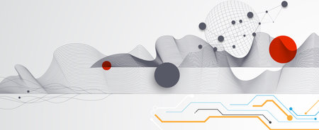 Business abstract global communication web banner, lines connected with dots designのイラスト素材