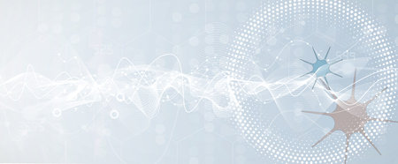 Business abstract global communication web banner, lines connected with dots design