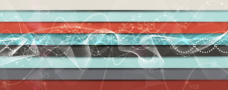 Business abstract global communication web banner, lines connected with dots design