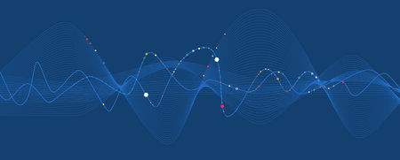 Business abstract global communication web banner, lines connected with dots designのイラスト素材