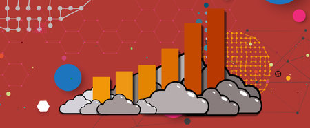 Abstract cloud technology background. Futuristic network computing