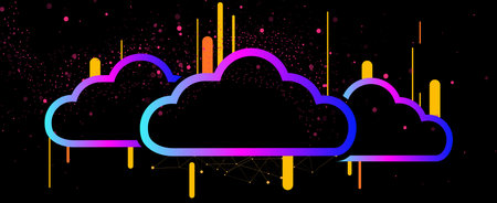 Abstract cloud technology background. Futuristic network computing