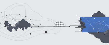 Abstract cloud technology background. Futuristic network computing