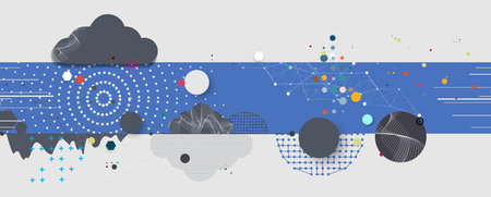 Abstract cloud technology background. Futuristic network computing