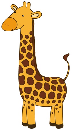 cute giraffe cartoon character, isolated, no gradientsのイラスト素材