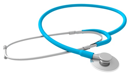 Stethoscope isolated on whiteの写真素材