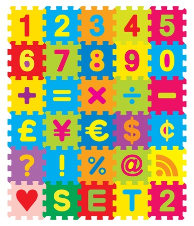 Number, Maths and Symbols Puzzle Setのイラスト素材