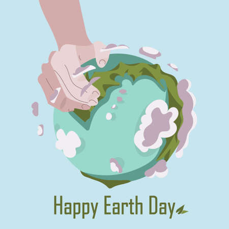 Happy Earth Day. Illustration for greeting cards. Vector illustration.のイラスト素材