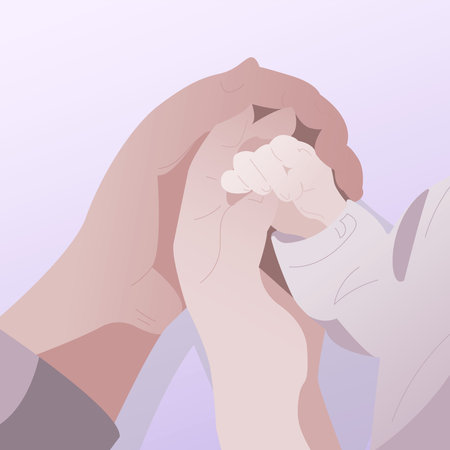 Happy Mother's Day. The couple are holding hands with their child. Happy Family Day. Vector illustration.のイラスト素材