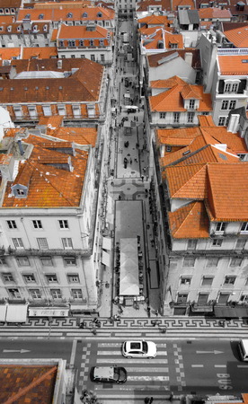 red roofs of lisbonの写真素材