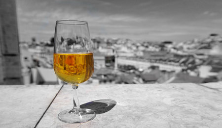 Colors in the glass of portoの写真素材