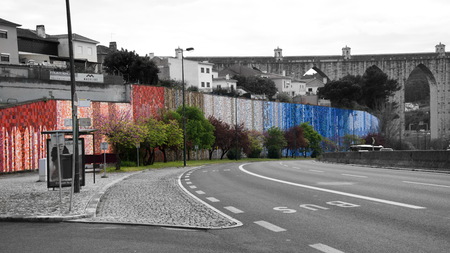 Colorfull ceramic walls of Lisbonの写真素材