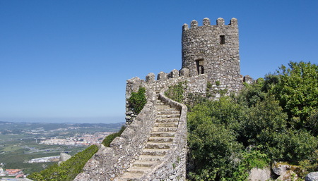 Tower of the Mourish castle, Sintra, Portugalのeditorial素材