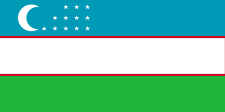 National flag of Uzbekistan. Background  with flag of -Uzbekistan.の写真素材