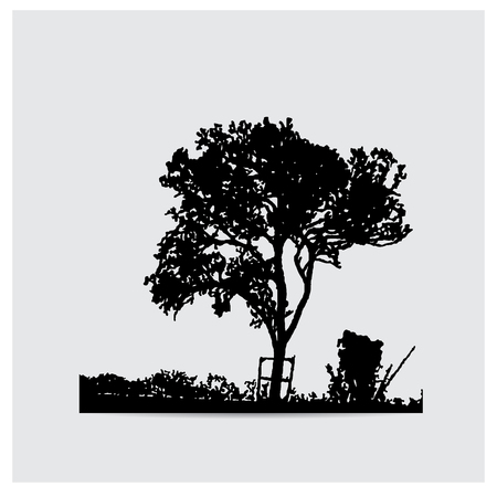 tree silhouettesのイラスト素材