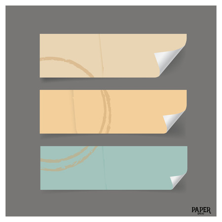 Collection of vintage vector note papers, ready for your messageのイラスト素材