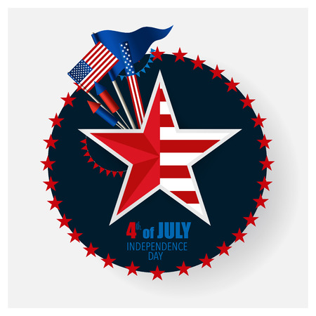 Happy independence day card, 4th of July, Vector abstract background.のイラスト素材